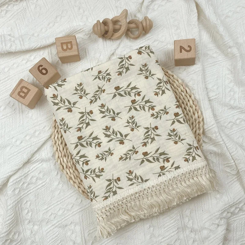 Cotton Muslin Swaddle Blanket for Newborns